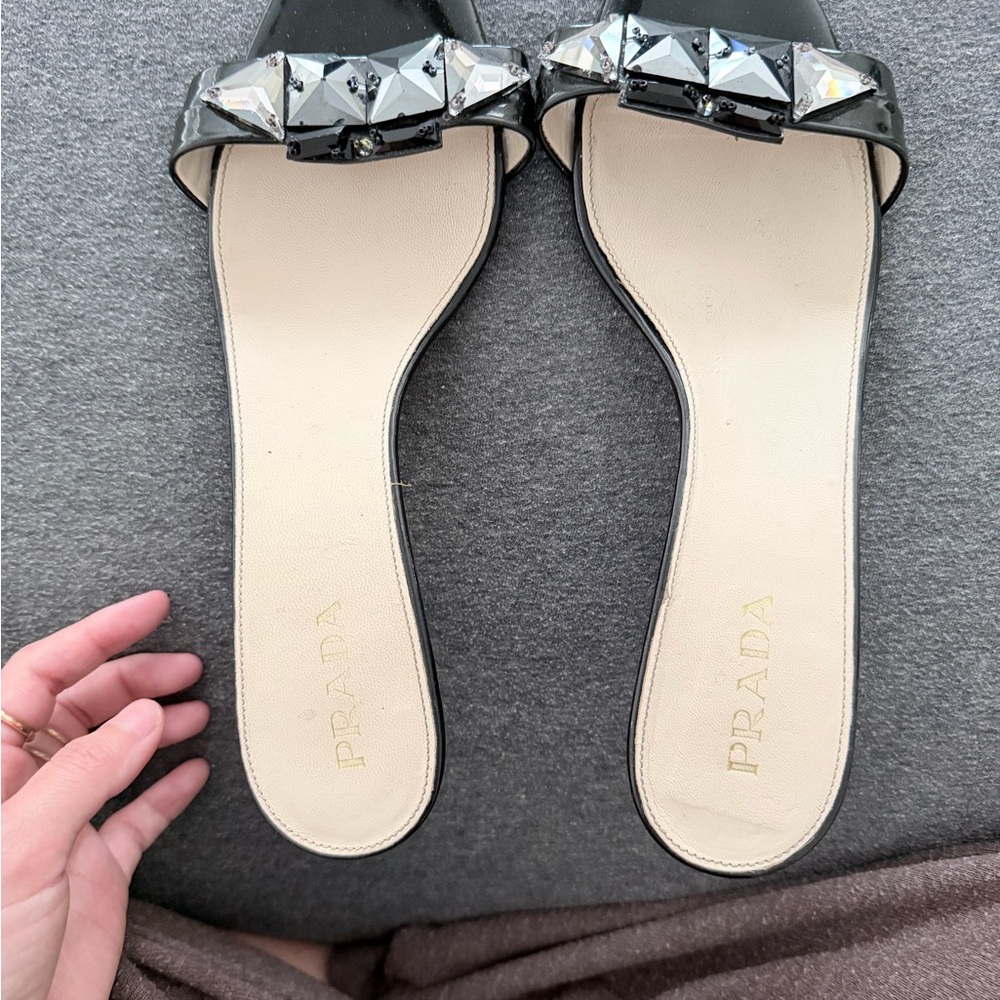 Prada Black Calzature Donna Nero Taffeta Vogue Heels - Picture 4 of 5